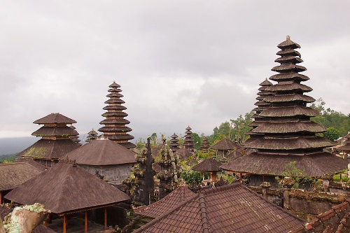 Rooftops at Pura Besakih temple in Bali, Indonesia