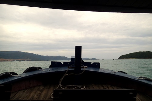 View of islands from dive boat in Nha Trang, Vietnam