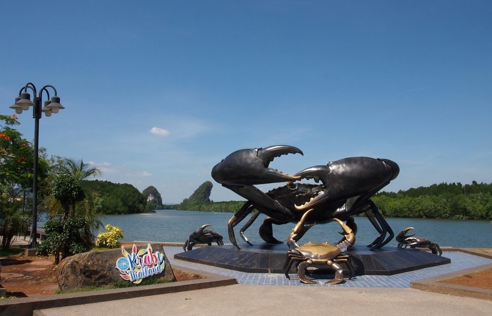 Mud crabs sculpture in Krabi town, Thailand