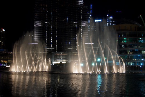 Dancing fountain show at Dubai Mall in UAE