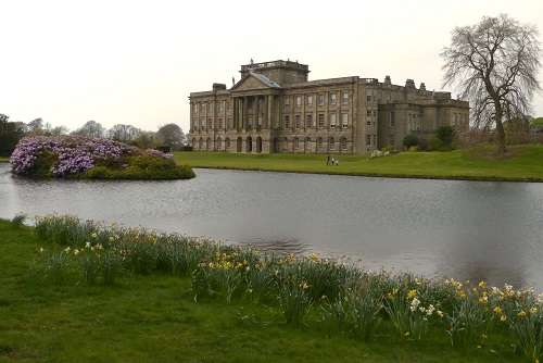 Stately home by Reflection Lake at Lyme, Peak District